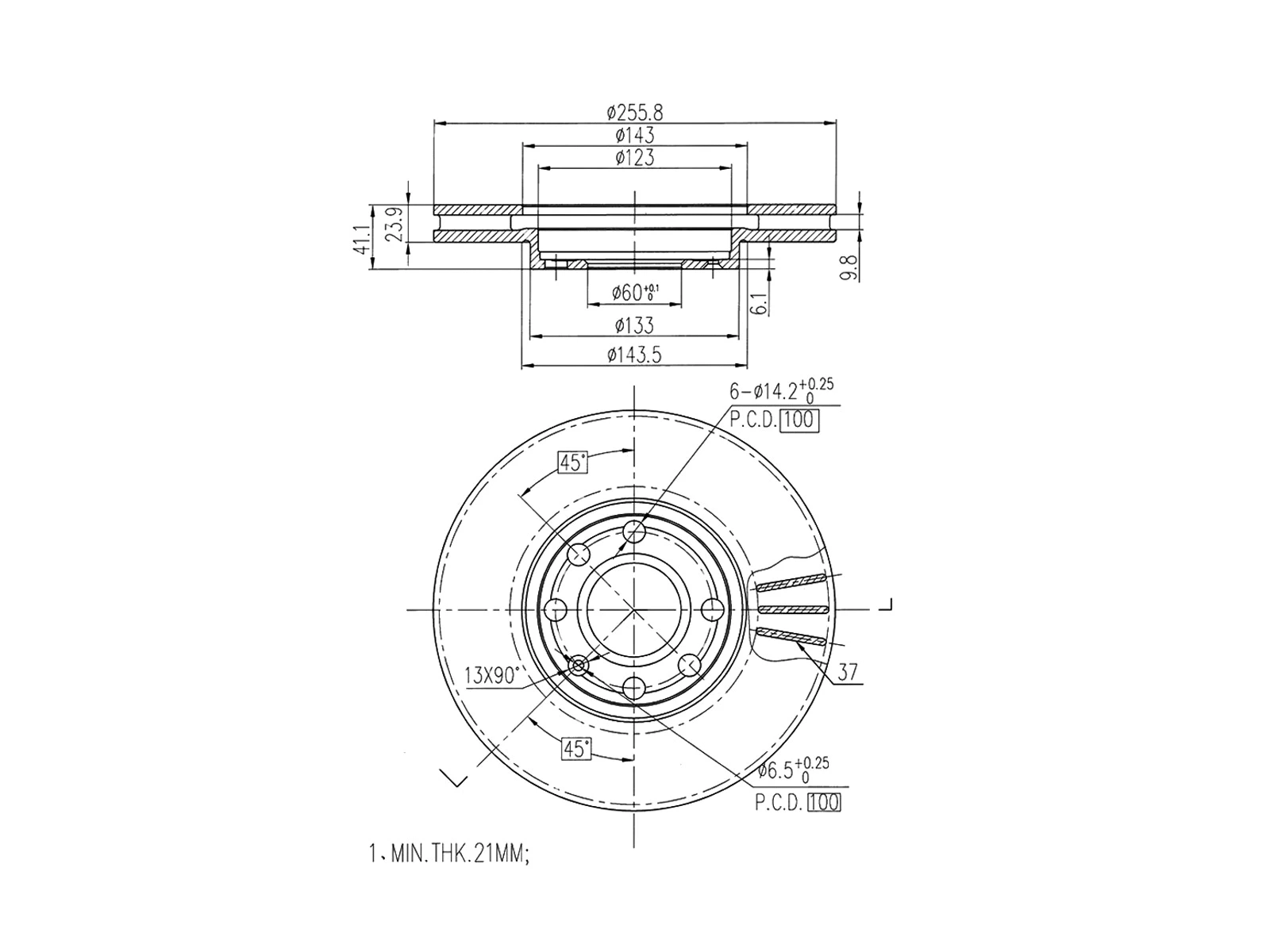 Disque de frein A.Z. Meisterteile AZMT-44-024-1030