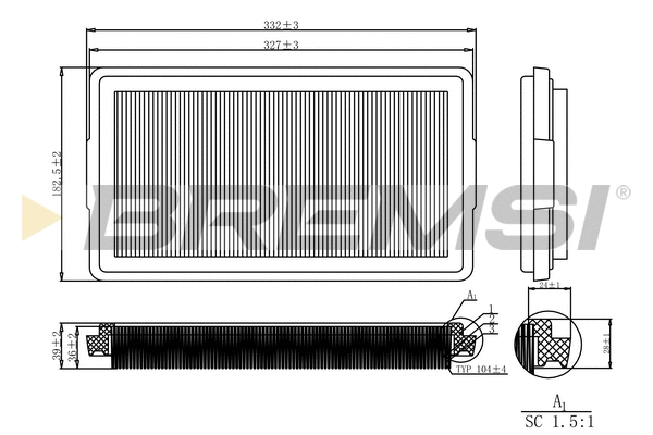 Filtre à air BREMSI FA2126