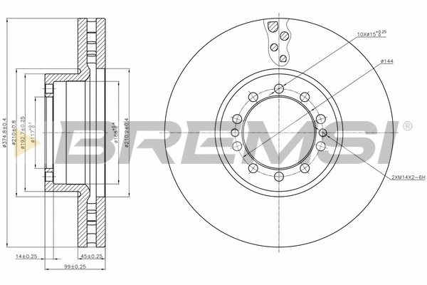 Disque de frein BREMSI CD5257V