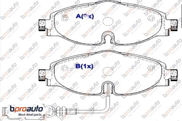 Kit de plaquettes de frein, frein à disque BPROAUTO 1BP30975AA