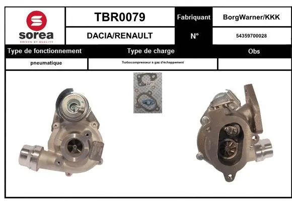 Turbocompresseur, suralimentation EAI TBR0079