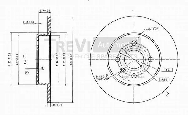 Disque de frein TREVI AUTOMOTIVE BD1065