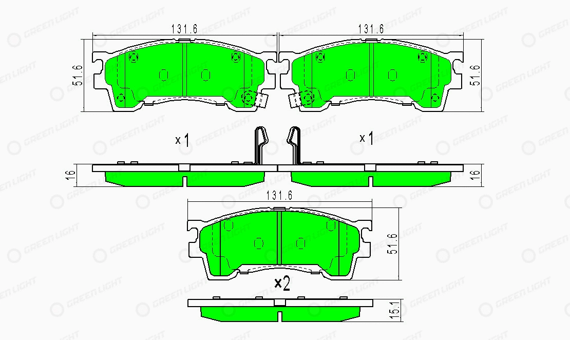 Kit de plaquettes de frein, frein à disque Automotive Adriado GLBP0200