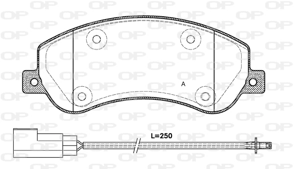 Kit de plaquettes de frein, frein à disque OPEN PARTS BPA1250.11