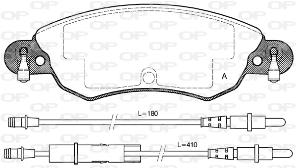 Kit de plaquettes de frein, frein à disque OPEN PARTS BPA0829.04