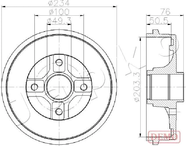 Tambour de frein JAPKO 560710C