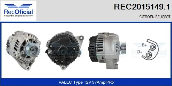 Alternateur RECOFICIAL REC2015149.1