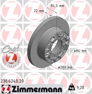 Disque de frein ZIMMERMANN 230.6240.20