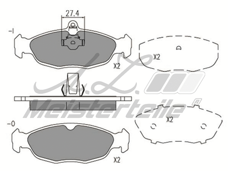 Kit de plaquettes de frein, frein à disque A.Z. Meisterteile AZMT-44-022-2182
