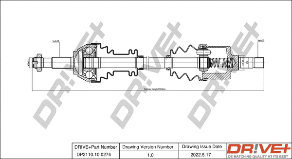 Arbre de transmission Dr!ve+ DP2110.10.0274