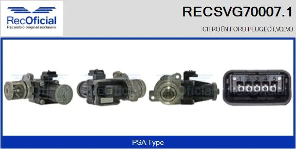 Vanne EGR RECOFICIAL RECSVG70007.1