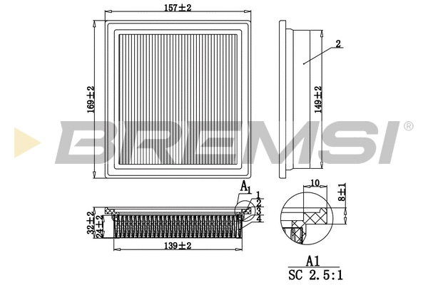 Filtre à air BREMSI FA1247