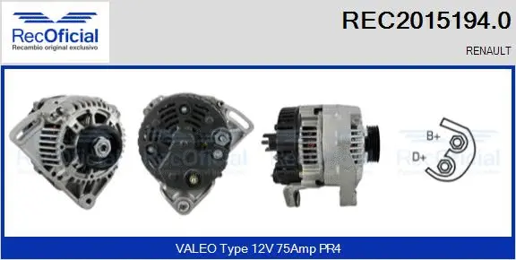 Alternateur RECOFICIAL REC2015194.0