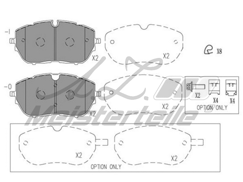 Kit de plaquettes de frein, frein à disque A.Z. Meisterteile AZMT-44-022-2012