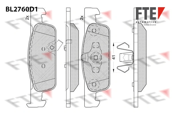 Kit de plaquettes de frein, frein à disque FTE 9011095