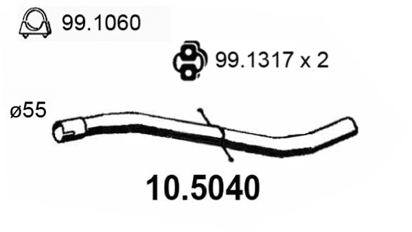 Tuyau d'échappement ASSO 10.5040