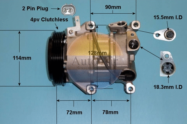 Compresseur, climatisation AUTO AIR GLOUCESTER 14-0199P