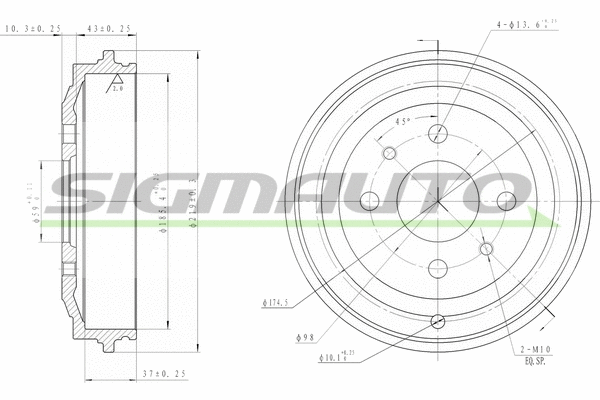 Tambour de frein SIGMAUTO DR5044