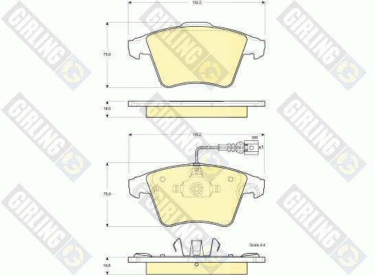 Kit de plaquettes de frein, frein à disque GIRLING 6115552