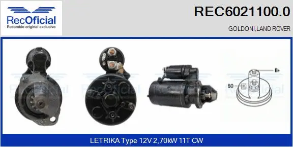 Démarreur RECOFICIAL REC6021100.0