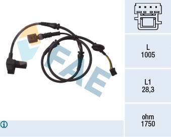 Capteur, vitesse de roue FAE 78004