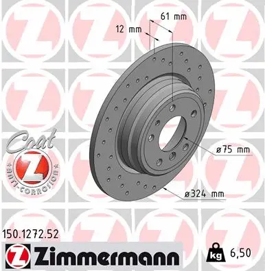 Disque de frein ZIMMERMANN 150.1272.52
