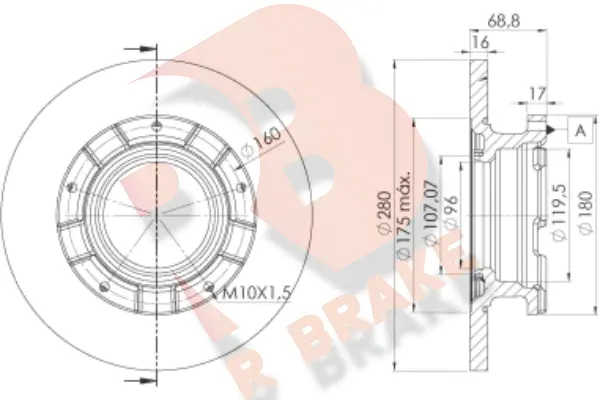 Disque de frein R BRAKE 78RBD25633