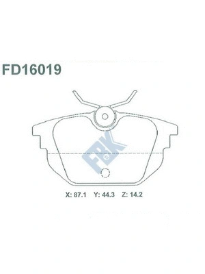 Kit de plaquettes de frein, frein à disque FBK FD16019