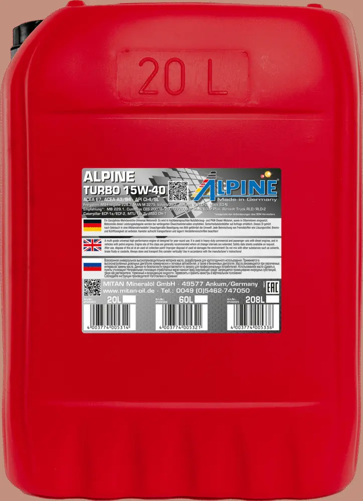 Huile moteur ALPINE 0100323