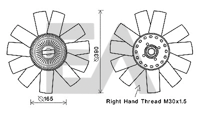 Roue du souffleur, refroidissement du moteur EACLIMA 35C77C03