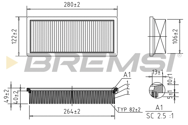 Filtre à air BREMSI FA0219