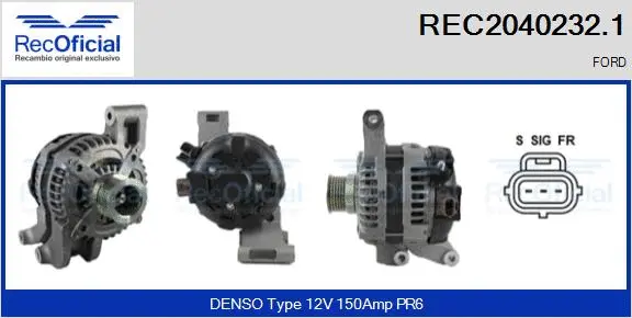 Alternateur RECOFICIAL REC2040232.1