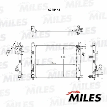 Radiateur, refroidissement du moteur MILES ACRB443