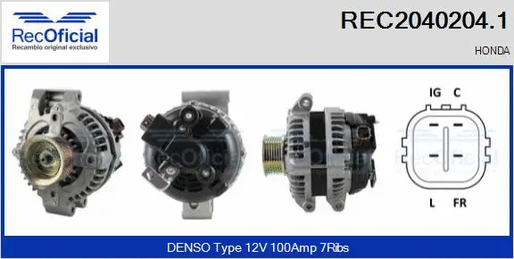 Alternateur RECOFICIAL REC2040204.1