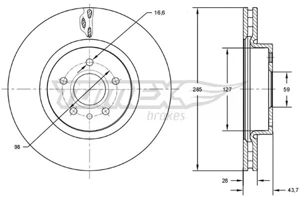 Disque de frein TOMEX Brakes TX 73-13