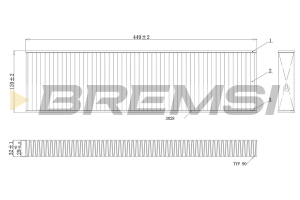 Filtre, air de l'habitacle BREMSI FC0474