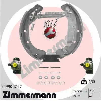 Jeu de mâchoires de frein ZIMMERMANN 20990.121.2