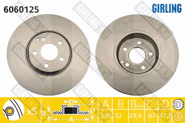 Disque de frein GIRLING 6060125