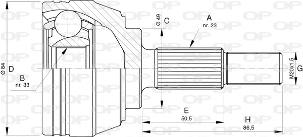 Jeu de joints, arbre de transmission OPEN PARTS CVJ5727.10
