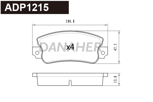 Kit de plaquettes de frein, frein à disque DANAHER ADP1215