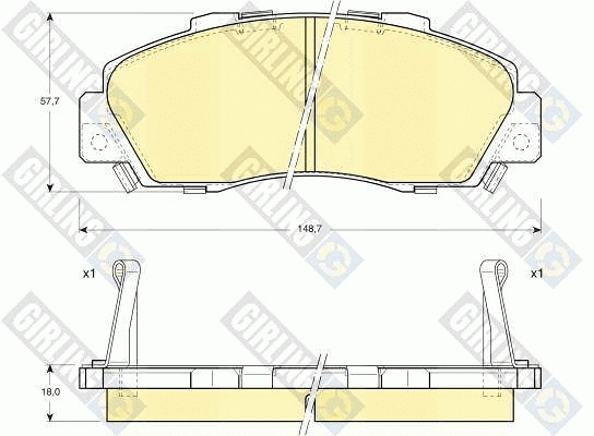 Kit de plaquettes de frein, frein à disque GIRLING 6109959
