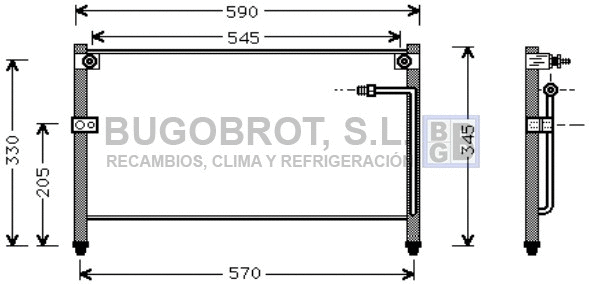 Condenseur, climatisation BUGOBROT 62-MZ5118
