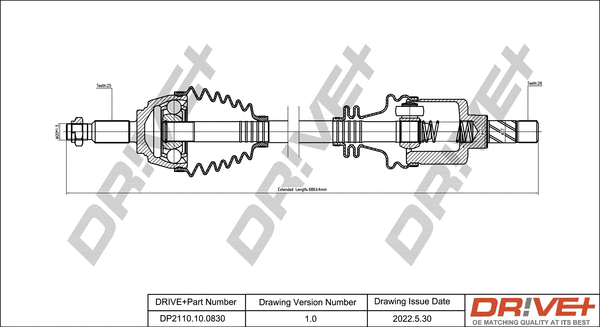 Arbre de transmission Dr!ve+ DP2110.10.0830