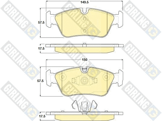 Kit de plaquettes de frein, frein à disque GIRLING 6116252