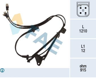 Capteur, vitesse de roue FAE 78499