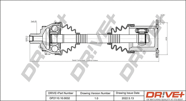 Arbre de transmission Dr!ve+ DP2110.10.0032