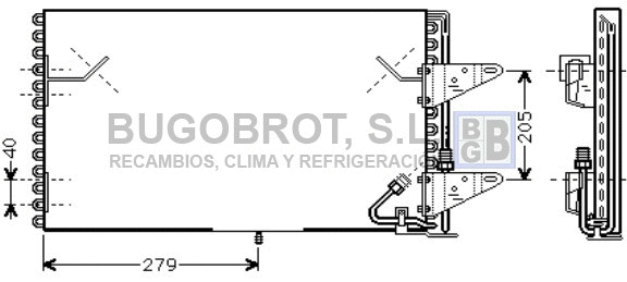 Condenseur, climatisation BUGOBROT 62-BW5200