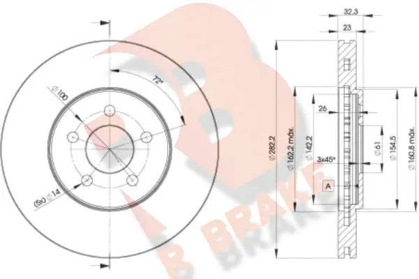 Disque de frein R BRAKE 78RBD24073