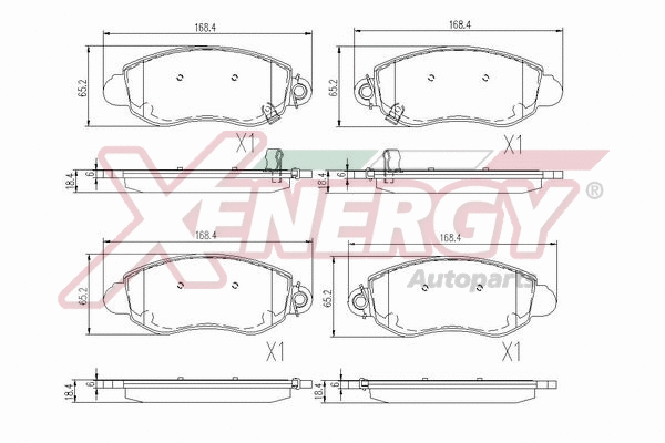 Kit de plaquettes de frein, frein à disque AP XENERGY X40771