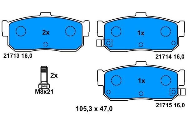 Kit de plaquettes de frein, frein à disque ATE-APAC 13.0465-5626.2
